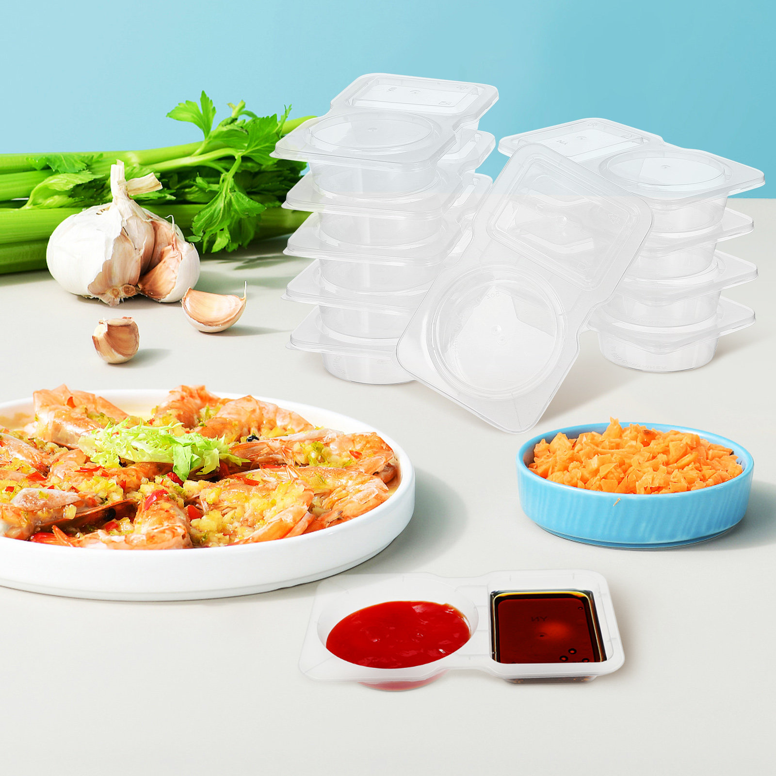 30 bicchierini con scomparti e - Sauce Dipping Cup recensione e prezzo